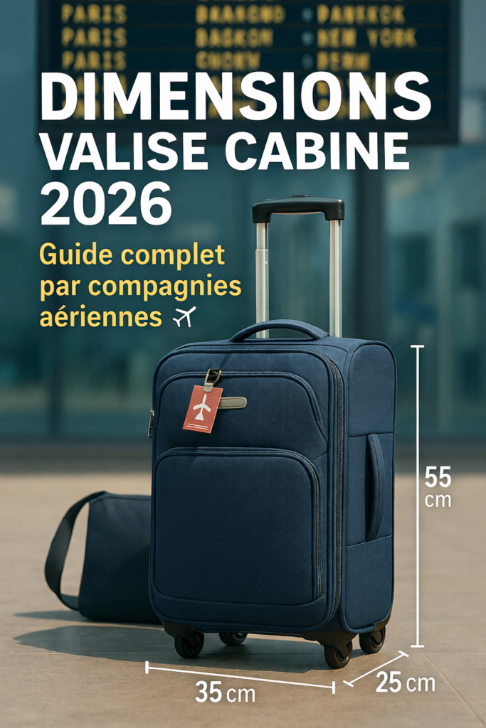 Guide des dimensions valise cabine 2026
